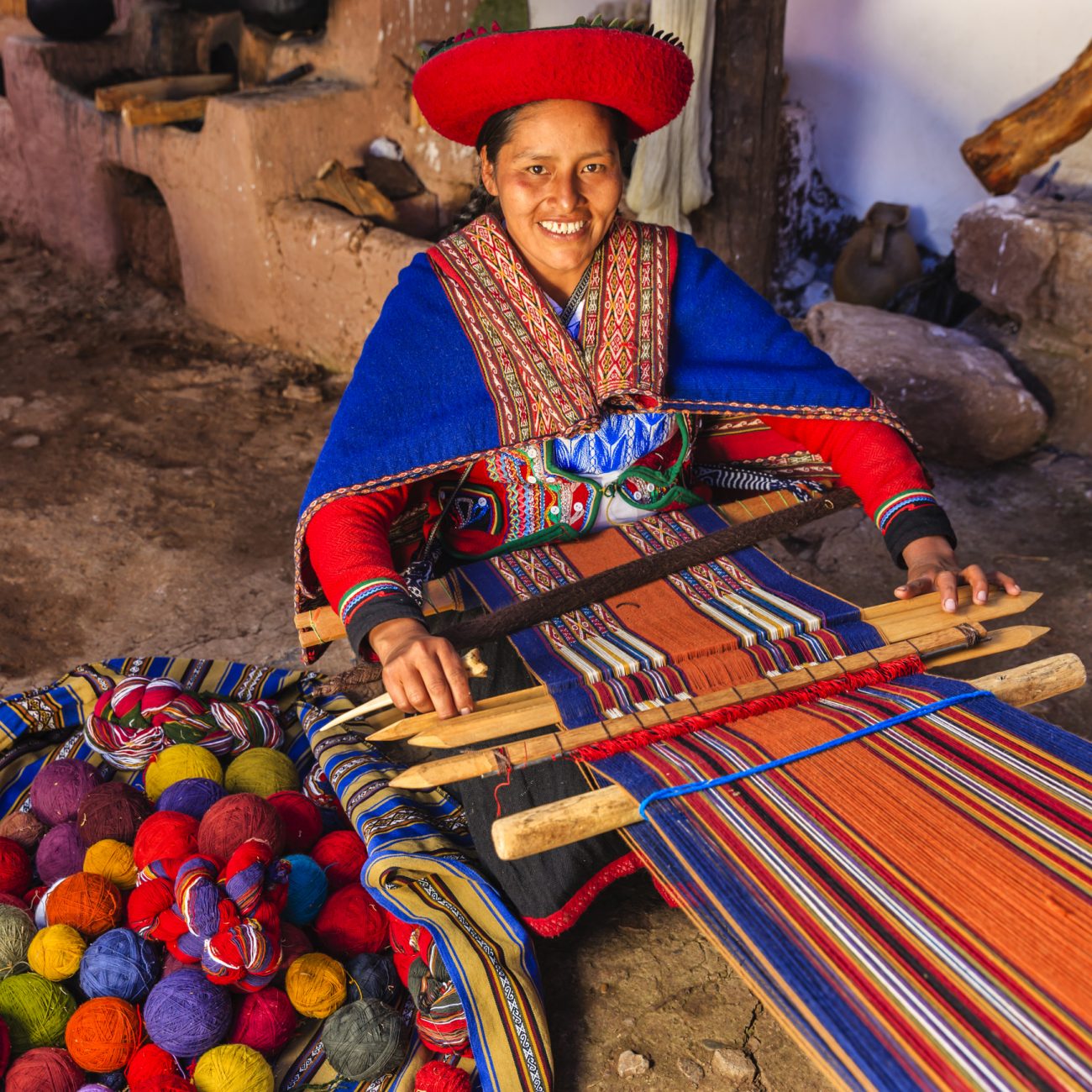 Peruvian woman weaving, The Sacred Valley, Chinchero