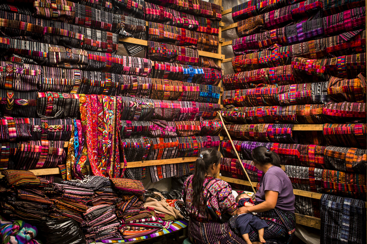 Fabric market at Chichicastenango.